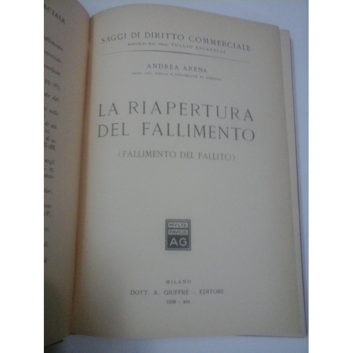  LA  RIAPERTURA  DEL  FALLIMENTO  -  ANDREA  ARENA